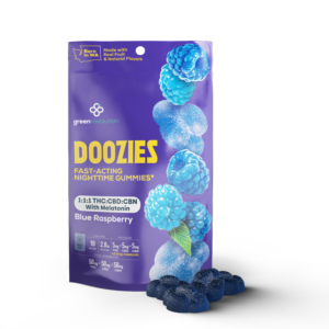 Doozies Blue Raspberry Gummies 1:1:1 THC CBD CBN melatonin