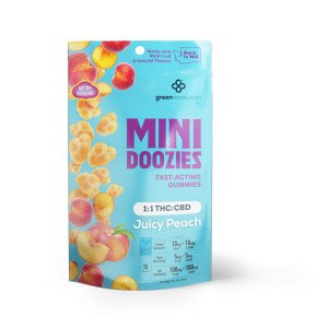 Buy Mini Doozies Juicy Peach 1:1 CBD THC Gummies