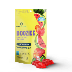 Doozies Watermelon Gummies 1:1 THC CBG balanced edible