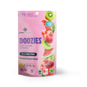 Doozies Watermelon Kiwi Gummies 3:1 CBG THC balanced edible
